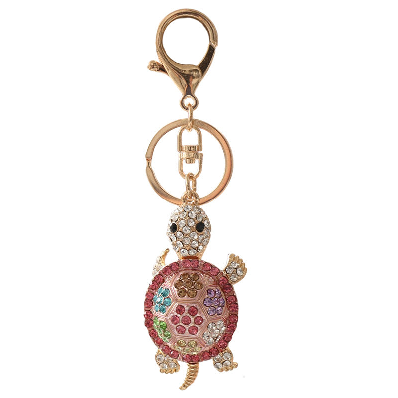Warebabaf Colorful Turtle Rhinestone-Style Metal Keychains – Set of 3 - additional product photograph