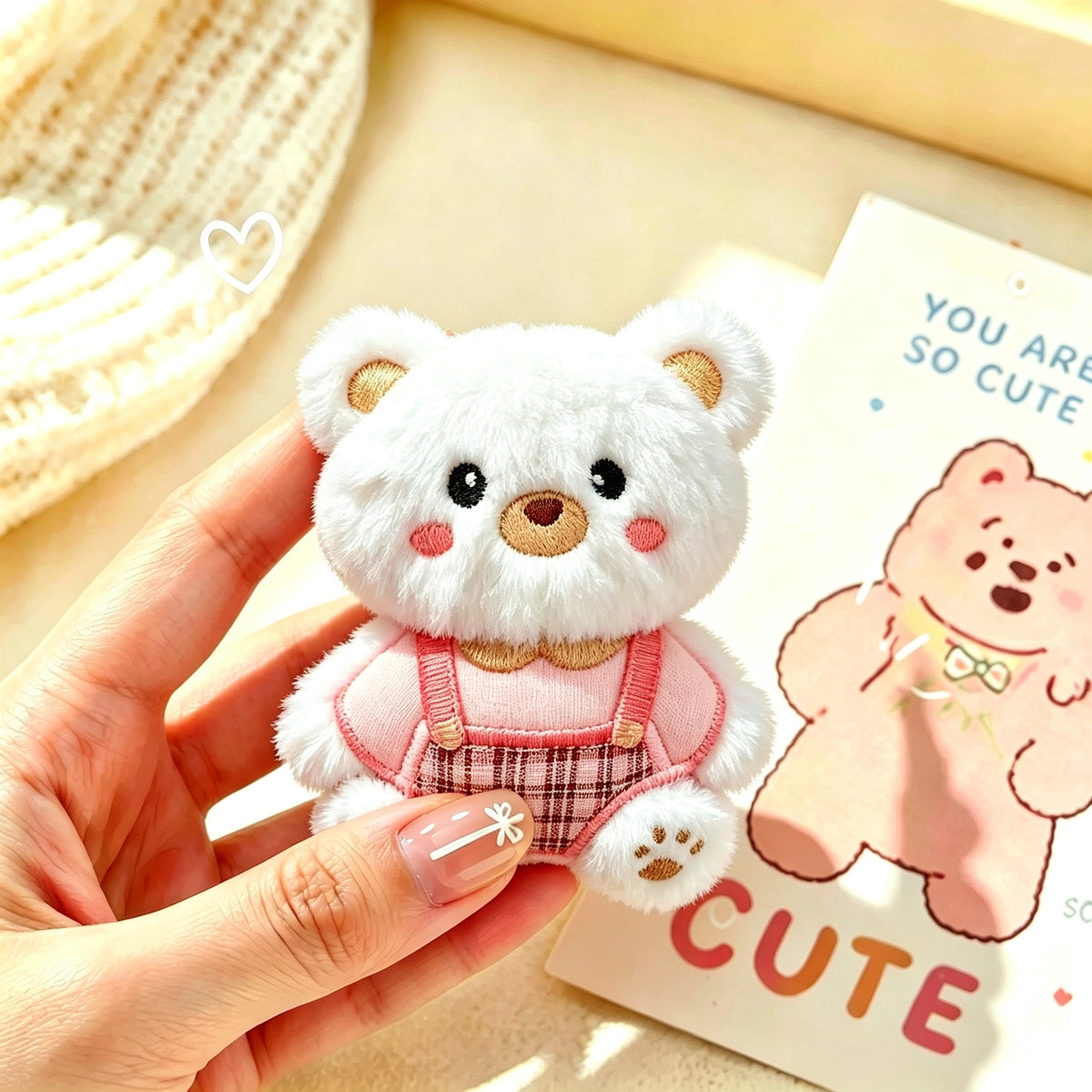 Warebabaf Cute Bear Plush Keychain Bag Charms – Set of 4 - additional product photograph