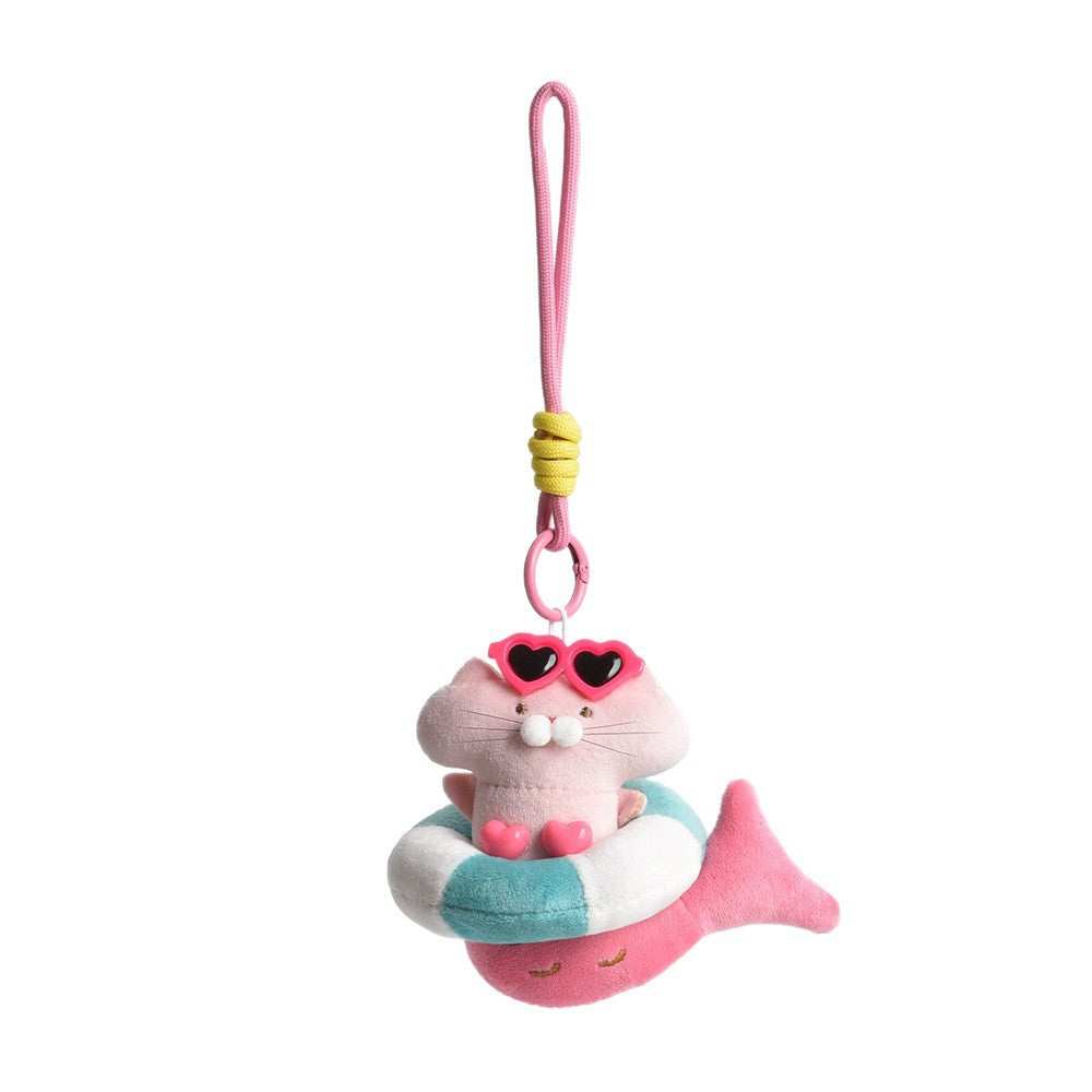 Warebabaf Quirky Fish Plush Backpack Keychain Charms – Set of 2 - main product photograph