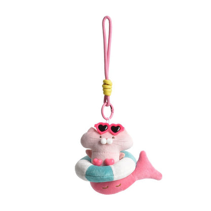 Warebabaf Quirky Fish Plush Backpack Keychain Charms – Set of 2 - main product photograph