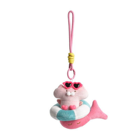 Warebabaf Quirky Fish Plush Backpack Keychain Charms – Set of 2 - main product photograph