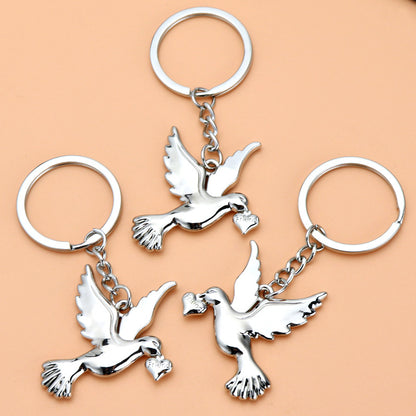 Warebabaf Pigeon & Peace Dove Bird Keychain Charms – Set of 4 - additional product photograph