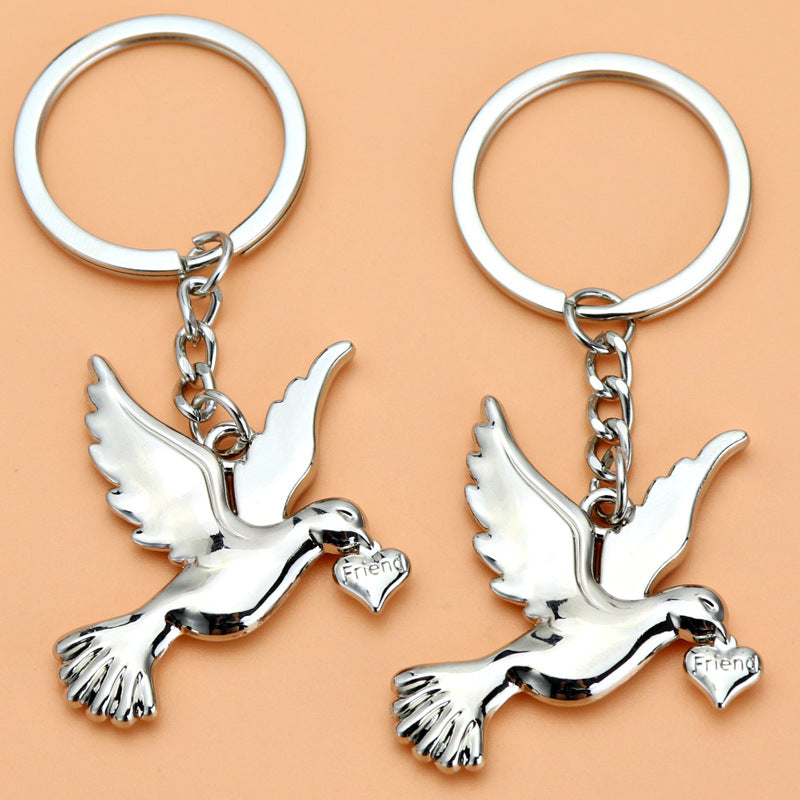Warebabaf Pigeon & Peace Dove Bird Keychain Charms – Set of 4 - main product photograph